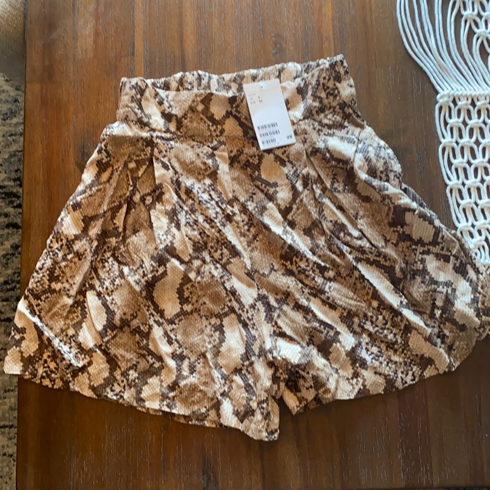 H&M snake print shorts